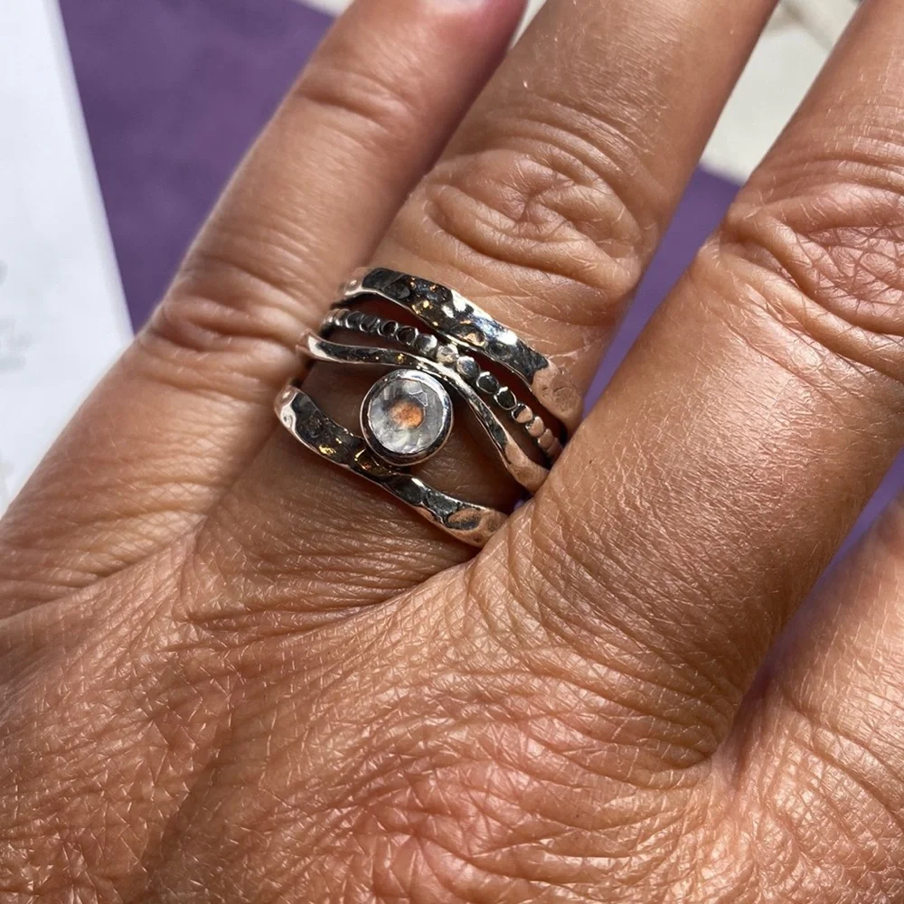 Grace & Heart G&H BEACHCOMBER Ring SIZE 8 .925 SS MOONSTONE BRAND NEW TOP SELLER